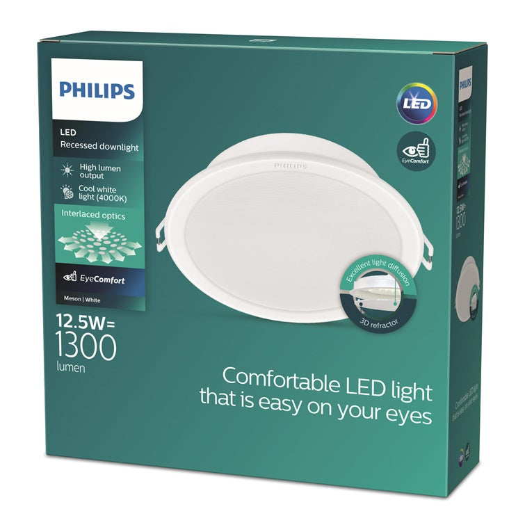 Įmontuojamas šviestuvas Philips Meson, 12.5W, 4000°K, LED