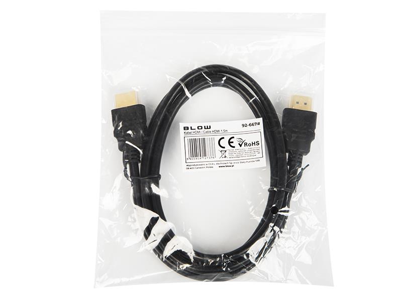 Kabel BLOW HDMI M, HDMI M, 1.5m, czarny 92-667