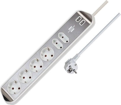 Buitinis ilgintuvas BRENNENSTUHL, 6 vietų, 2 USB, 2 m
