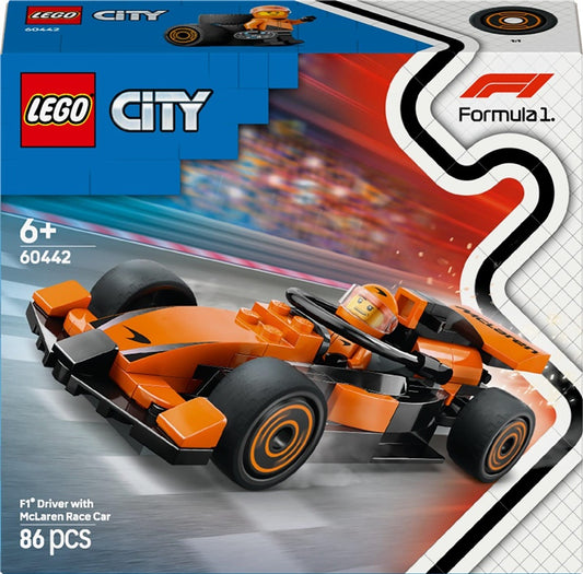 LEGO® City Kierowca F1® z samochodem wyścigowym McLaren 60442, 86 elementów