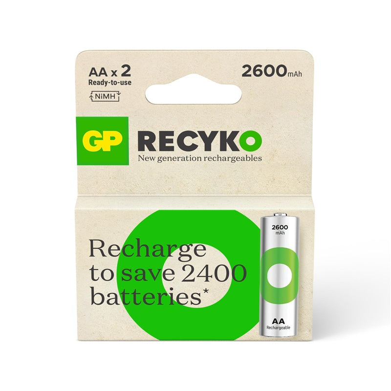 Akumulatory GP RECYKO AA, 2600 mAh, 2 szt.