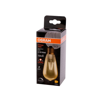 LEMPUTĖ OSRAM LED EDISON, E27, 6.5W, 725LM, 2400K, DIM