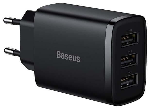 Ładowarka Baseus CCXJ020101, 3 x USB, czarna