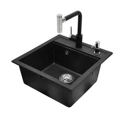 Plautuve Tesa su maišytuvu SQT100-601W-7783 juoda