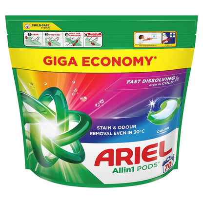 Skalbimo kapsulės Ariel All-in-1 PODS Color, 70 vnt.
