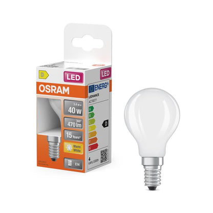 LEMP LED OSRAM P45 3.4W E14 2700K 470LM MAT