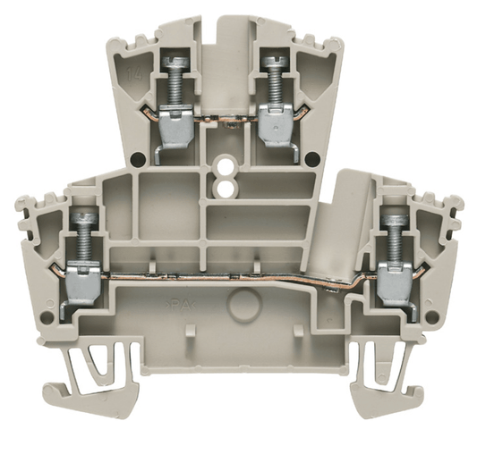 1021500000 WDK 2,5 Doppelstock-Durchgangsklemme 2,5mm² 400V 24A, dunkelbeige