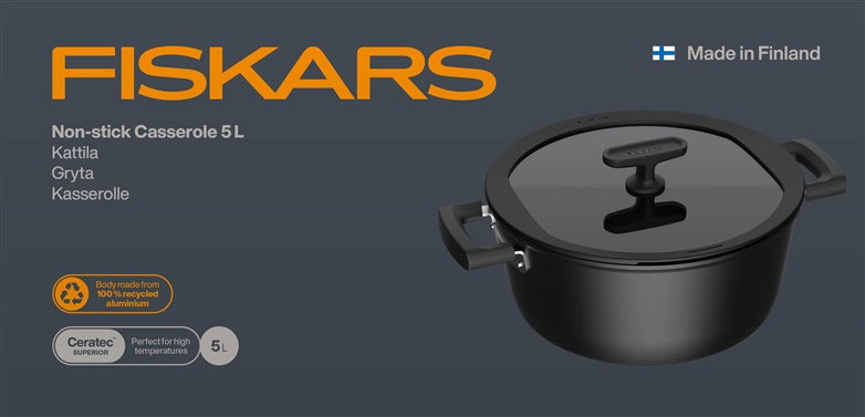 Garnek Fiskars Hard Face 1075527, 5 l