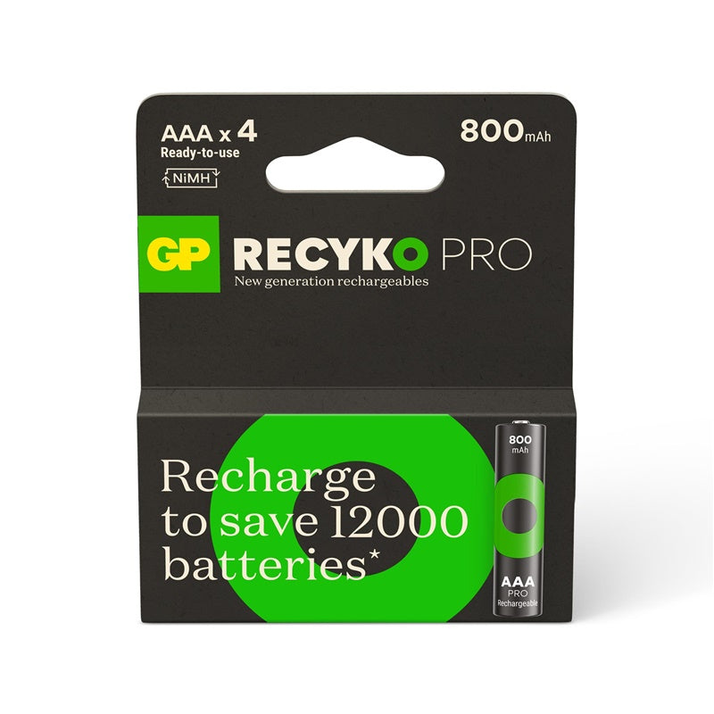 Akumulatorki GP RECYKO AAA, 800 mAh, 4 szt.