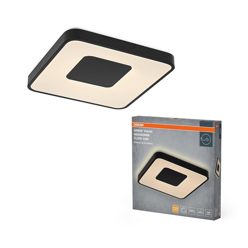 Šviestuvas lubų Osram, LED, 36W, 3000K,2000lm, Ø485, juodas
