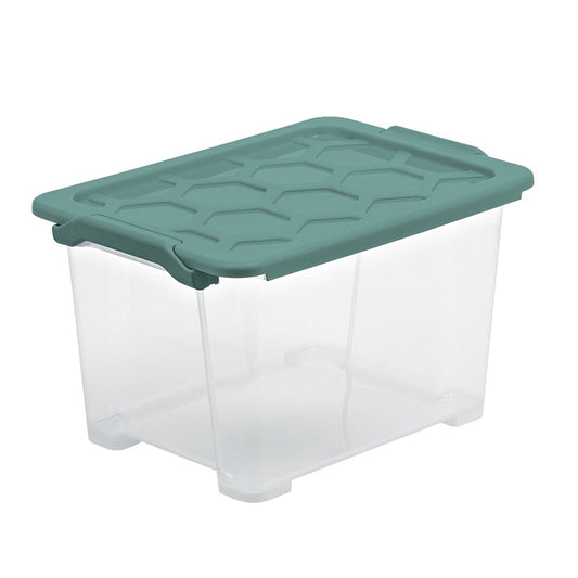 Pojemnik Rotho, 15 l, przezroczysty/zielony, 387 x 279 x 228 mm