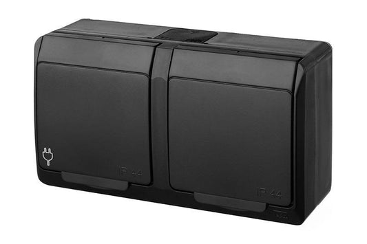Podwójne gniazdo wtykowe ELEKTRO-PLAST HERMES, IP44