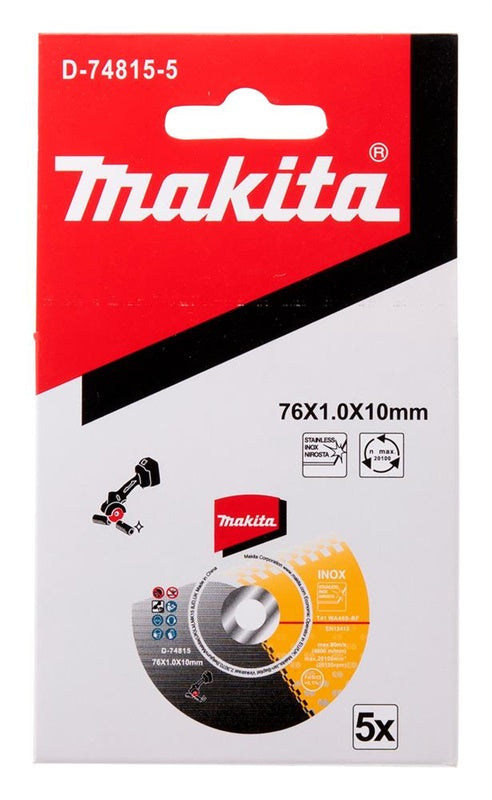 Metalo pjovimo diskas Makita 76 x 1.0 x 10mm D-74815 5 vnt