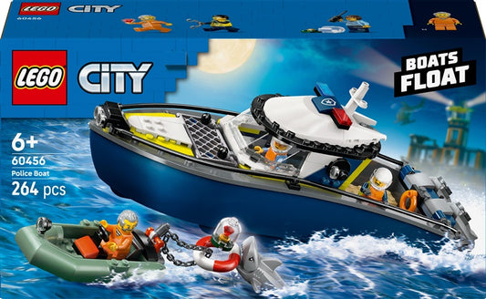 Konstruktor LEGO® City Pościg policyjną łodzią 60456, 264 elementy