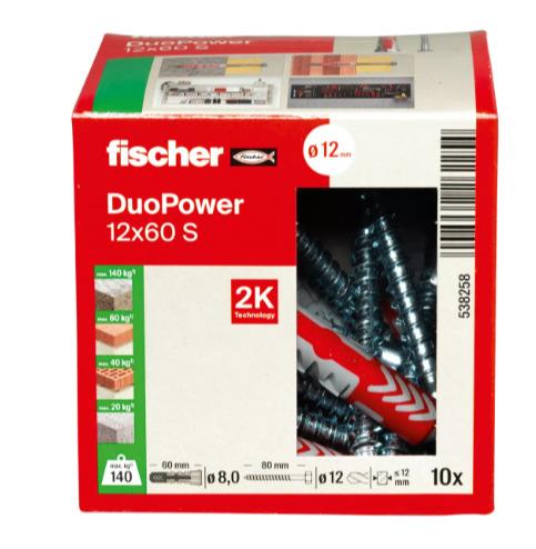 Kołek rozporowy Fischer DuoPower, 60 mm x 12 mm, 10 szt.