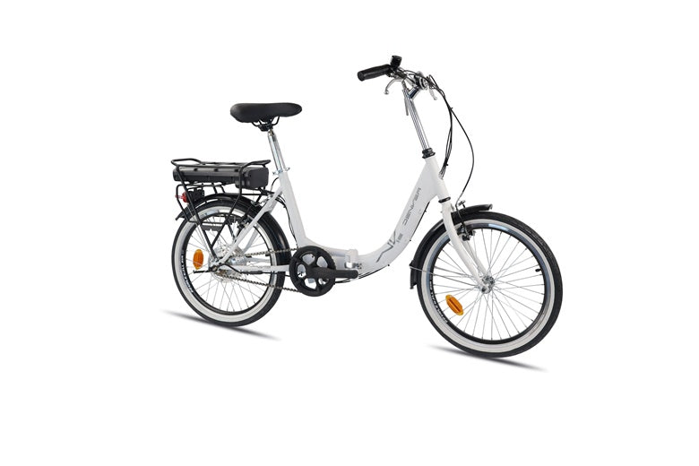 Rower elektryczny DENVER, 20", składany, biały