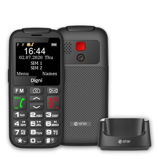 Mobilusis telefonas Estar Digni Talk Senior, juodas, 32MB