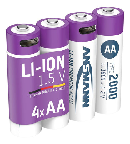 Akumulatory ANSMANN AA, 1800 mAh, 1,5V, 4 szt.