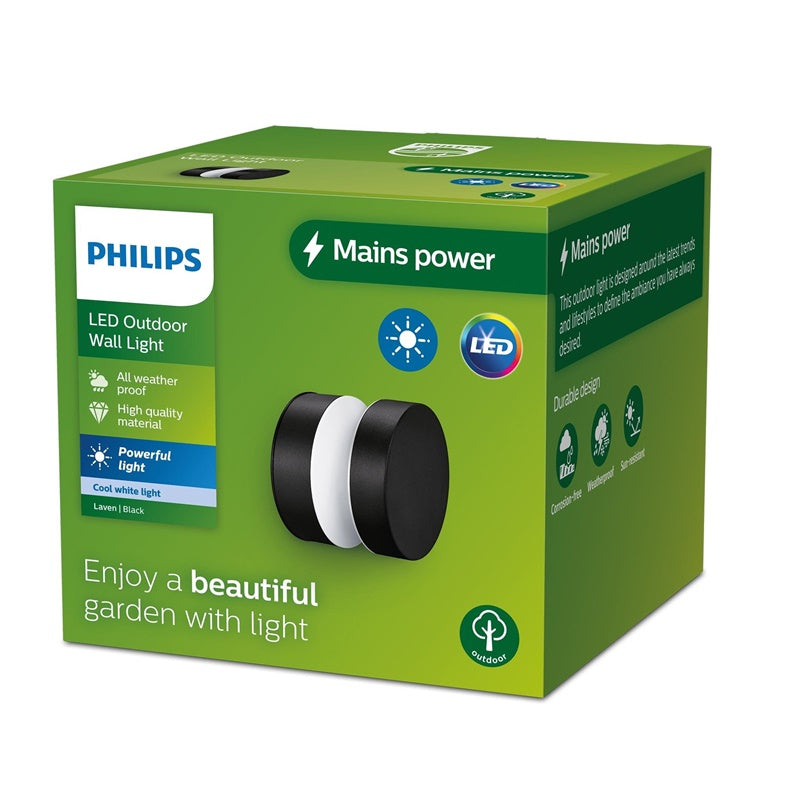 LED šviestuvas PHILIPS LAVEN 929003362501, 6 W, IP44, juodas