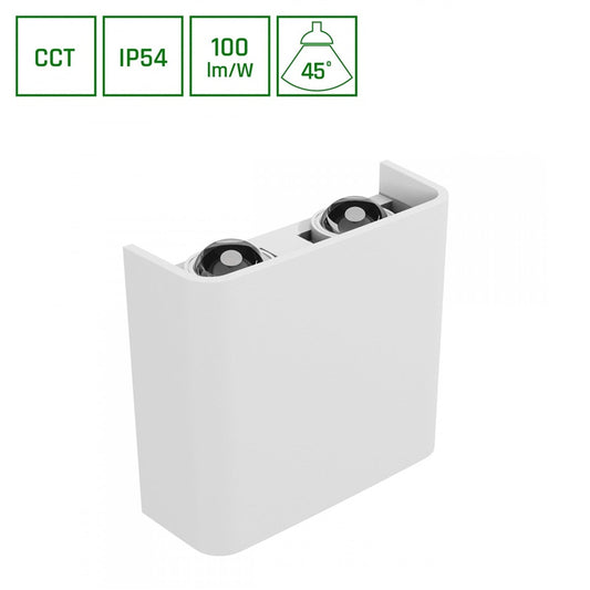 Lampa ścienna zewnętrzna 4W, LED, CCT, 400lm, IP54, biała