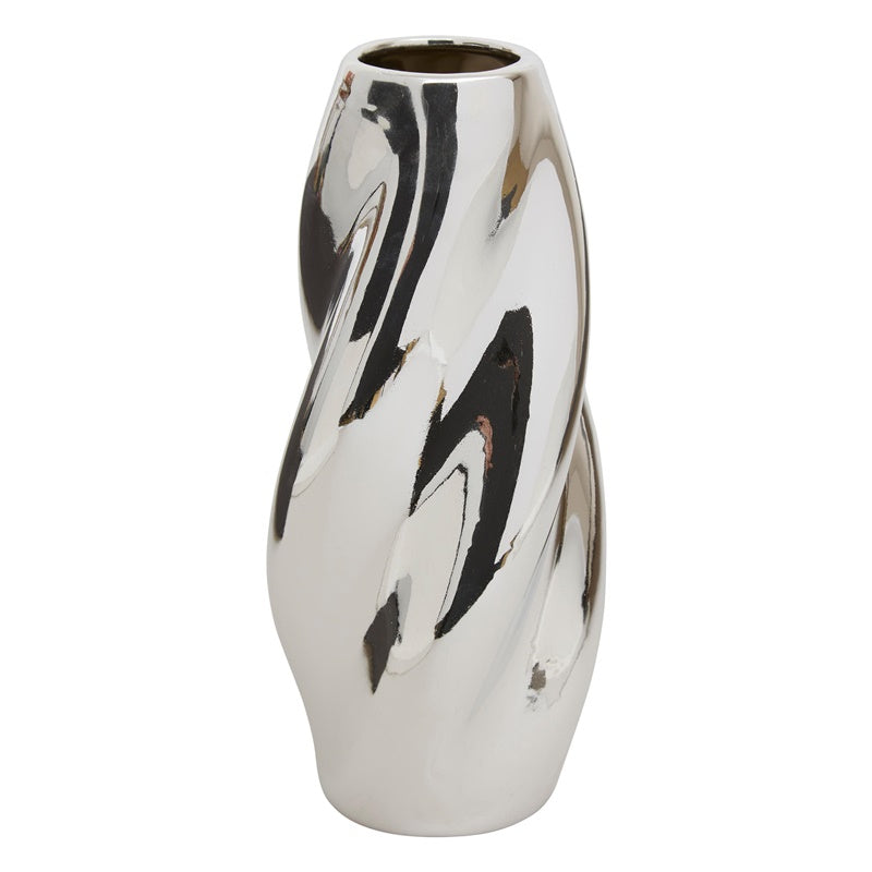 Wazon Atmosphera Twisted 210138, 28 cm, srebrny