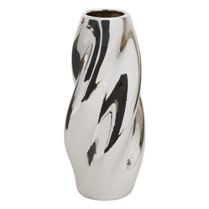 Wazon Atmosphera Twisted 210138, 28 cm, srebrny