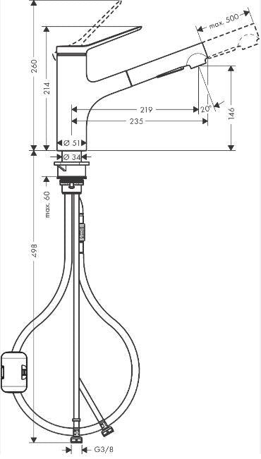 Virtuvinis maišytuvas Hansgrohe Zesis M33 74800000