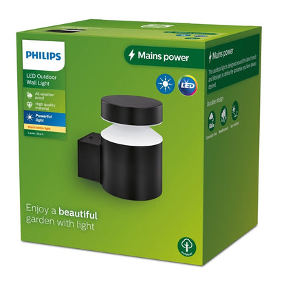 LED šviestuvas PHILIPS LAVEN 929003362201, 6 W, IP44, juodas