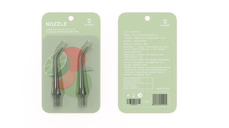 Końcówki do irygatora Oclean N10 Oclean, zielony, 2 szt.