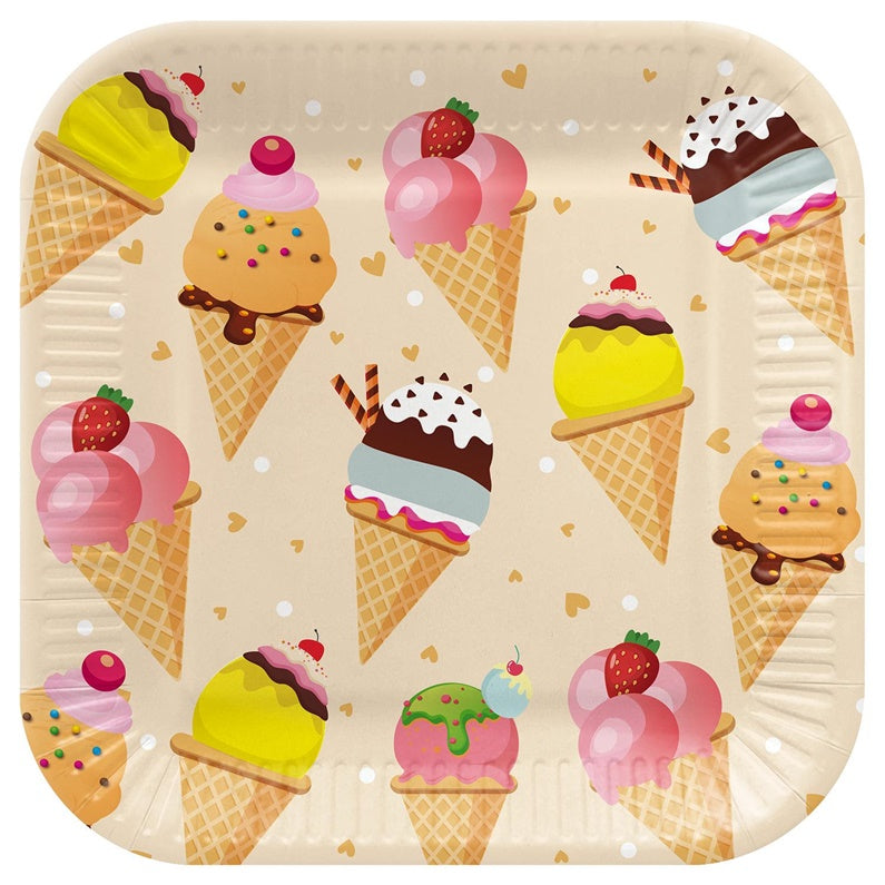 Talerze papierowe PAW Ice Cream, 23 cm, 8 szt.