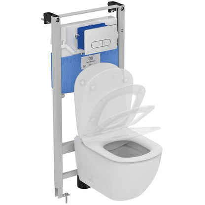 WC KOMPAKTOWY Z RAMĄ I CHROMOWYM PRZYCISKIEM