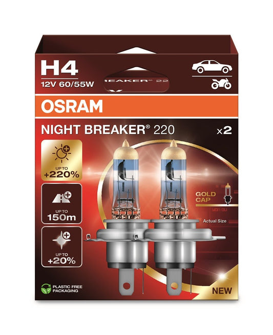 LEMPUTĖ AUT OSRAM 60/55W 12V P43T 5X2 H4