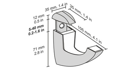 Lentynos laikiklis Scoop Maxi, 40x105 mm, balta, 2 vnt.