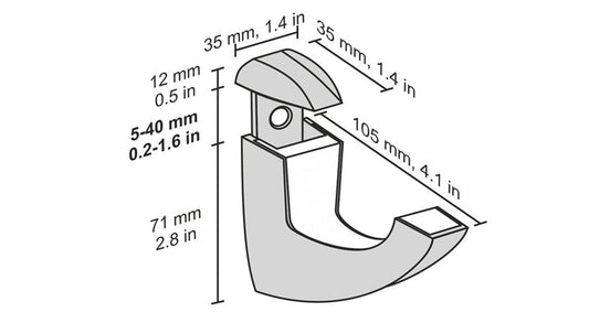 Lentynos laikiklis Scoop Maxi, 40x105 mm, balta, 2 vnt.