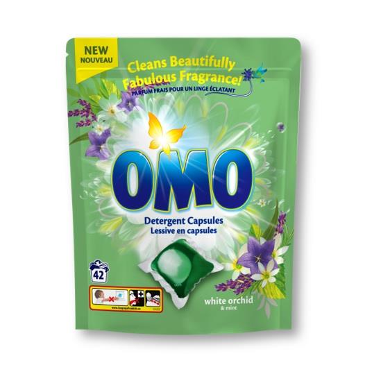 KAPSULĖS SKALBIMO OMO WHITE ORCHID 42VNT