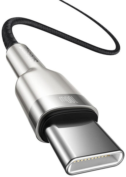 Kabel Baseus CATJK-C01, USB-C, 1 m, srebrno-czarny, 100 W