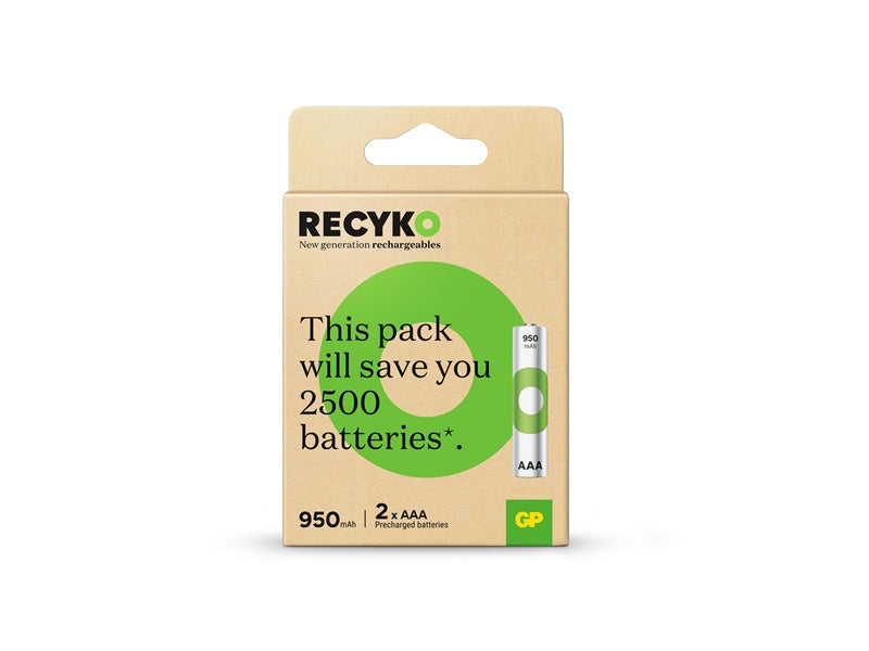 Įkraunami elementai GP RECYKO AAA, 950mAh, 2 vnt.