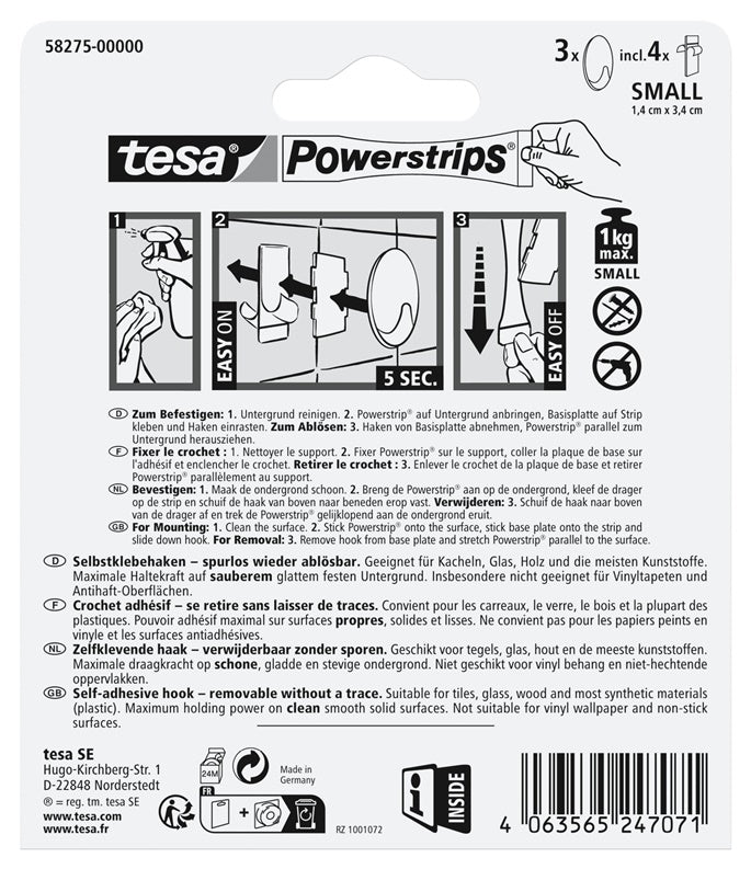 Wieszak na ubrania Tesa tesa 58275, czarny