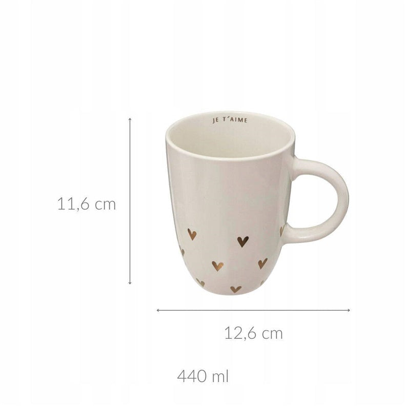Puodelis, aukso/balta, 0.440 l
