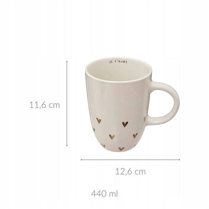 Puodelis, aukso/balta, 0.440 l