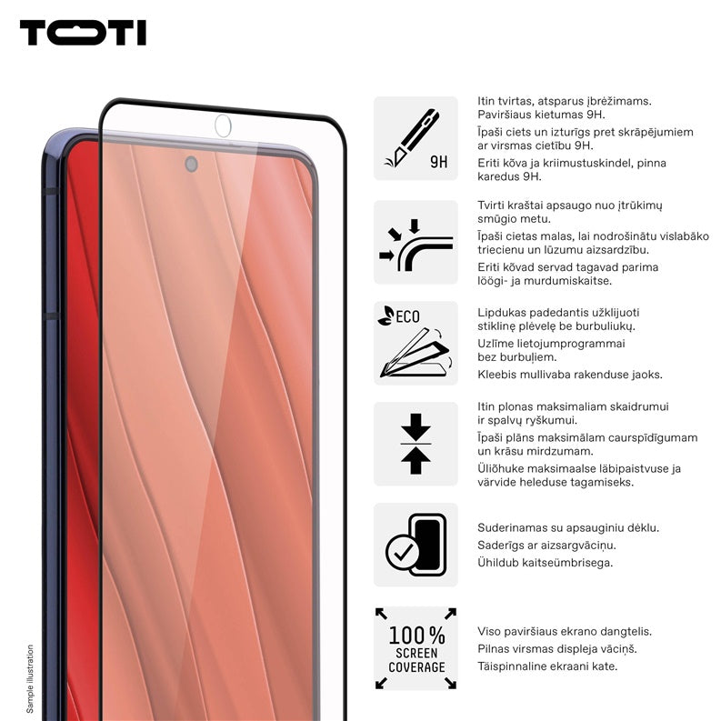 Telefono apsauginis stiklas Toti Galaxy S24/S25, 9H