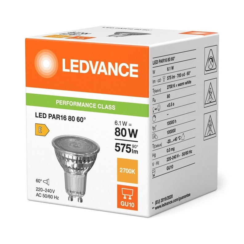ŻARÓWKA LED PAR16 80 60° P 6.1W 827 GU10