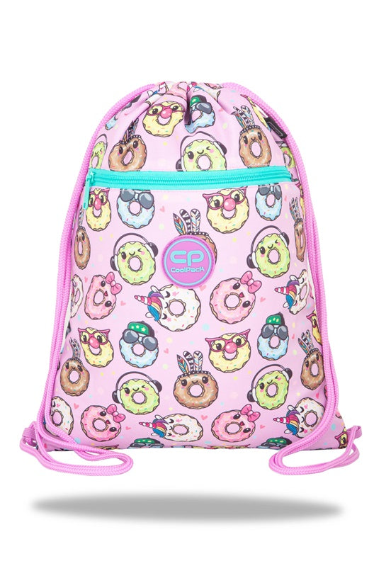 Torba sportowa CoolPack Happy Donuts, niebiesko-różowa