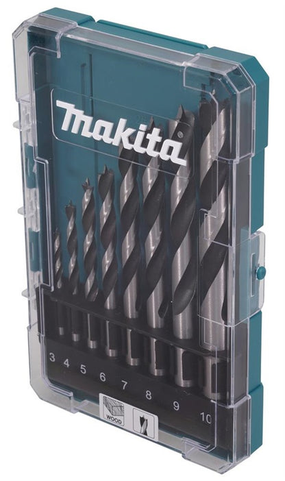Medienos grąžtų komplektas Makita, 3-10mm, 8 vnt