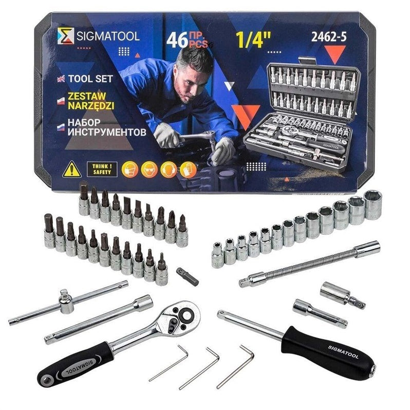Antgalių rinkinys Sigmatool 46 vnt 1/4"