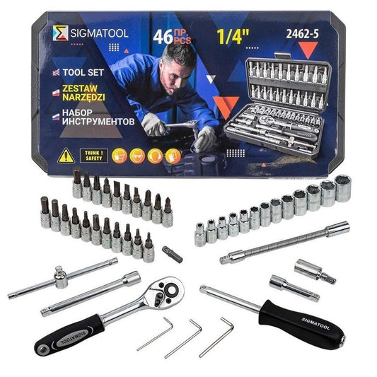 Antgalių rinkinys Sigmatool 46 vnt 1/4"