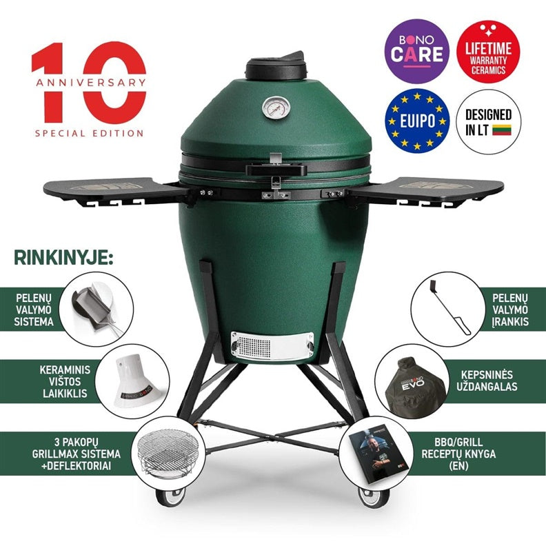 Grill Kamado Bono ZALGIRIS EVO 22, zielony, 79 cm