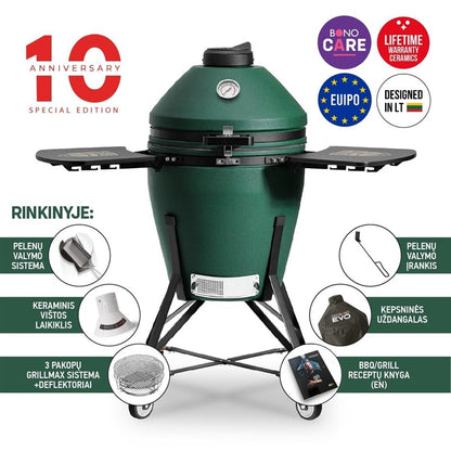 Grill Kamado Bono ZALGIRIS EVO 22, zielony, 79 cm