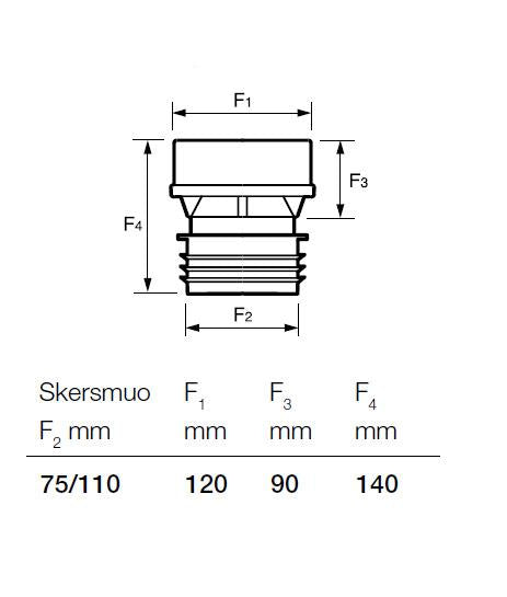 Zawór napowietrzający Wavin MaxiVent, Ø 75-110 mm