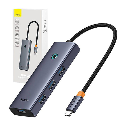 Adapter Baseus HDMI + 4 x USB 3.0, HDMI/USB-C, 0,1 m, 40 W